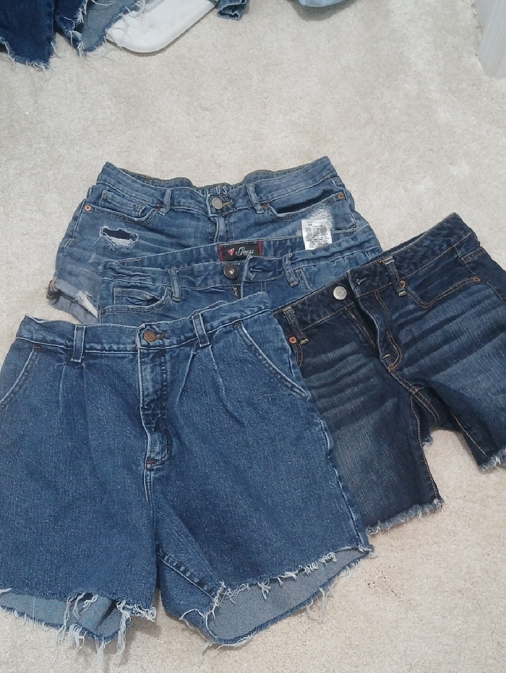 Bundle Of 4 Women’s Blue Denim Cutoff Shorts